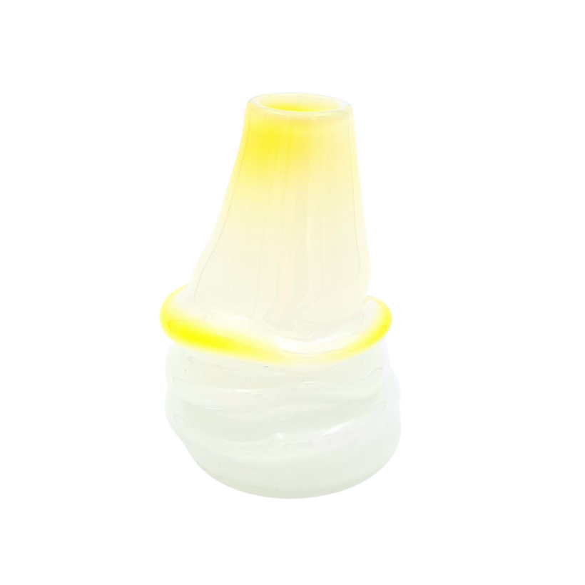 Melted vase - yellow / white