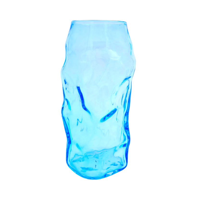 Large curly vase - light blue