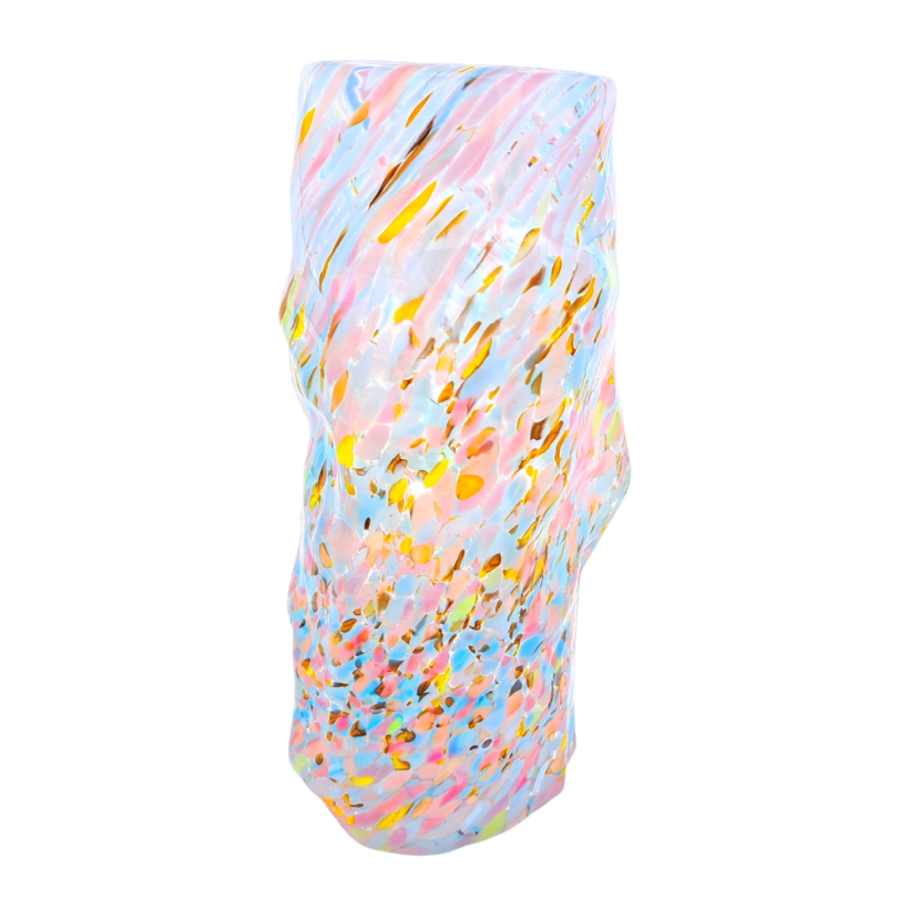 Big curly vase with confetti