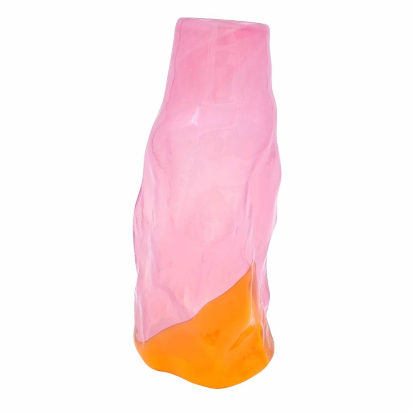 Small curl vase - orange / pink