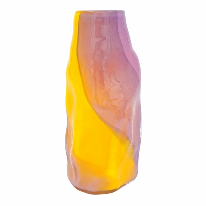 Small curly vase - purple/yellow