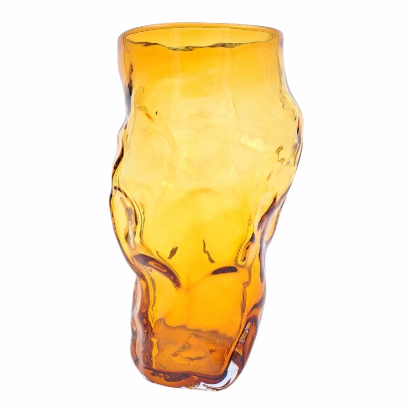 Large curly vase - amber
