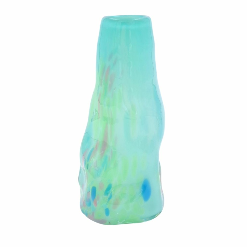 Small mono curly vase - turquoise