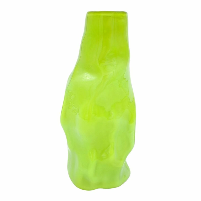 Small curly vase - green