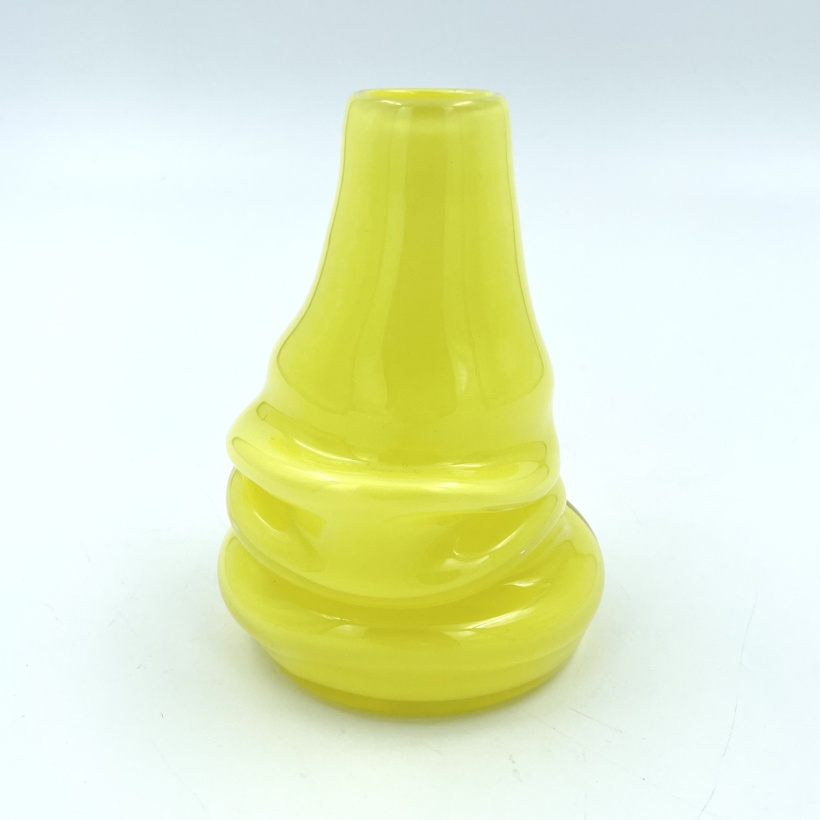 Neon yellow glass vase